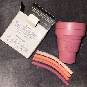 Stojo Collapsable Cup with 4 reusable straws